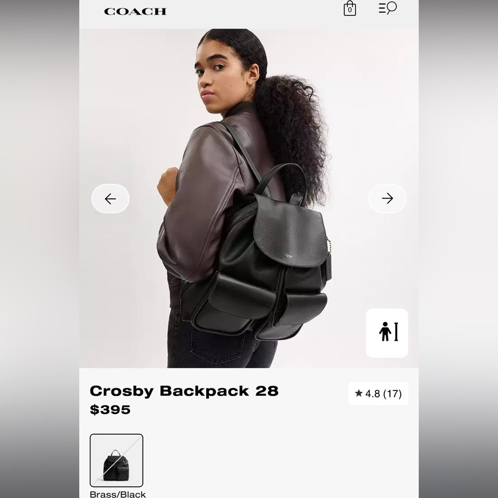 Coach Crosby 28 Black Leather Backpack - Picture 2 of 12